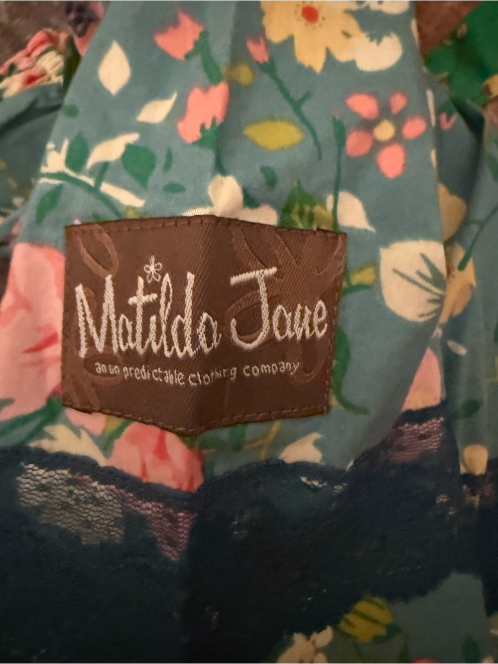 Matilda Jane green floral dress with lace size 18 m - Picture 3 of 4